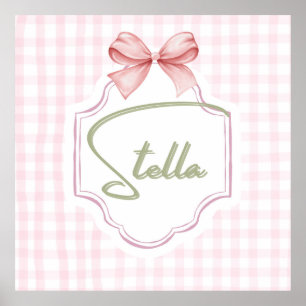 Poster Nurserie personnalisée pour bébé fille Stella avec