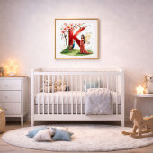 Poster Nurserie pour Bébé Fille Lettre K Fée Florale