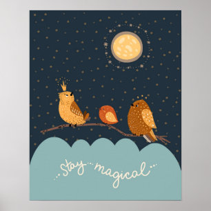 Poster Nurserie scandi moderne mignonne reste magique