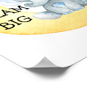 Poster Nursery de bébé garçon rêve grand aquarelle élépha (Coin)