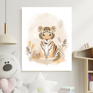 Poster Nursery Enfant Tigre Bohème Safari Neutre