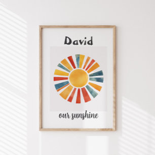 Poster Nursery\Enfants Boho Soleil personnalisé