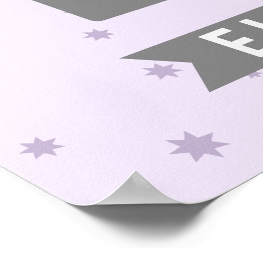 Poster Nursery Initial + Nom Imprimer - Étoiles (Coin)