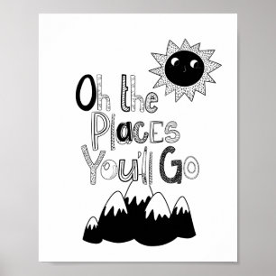 Poster Nursery Moderne Scandi les endroits où vous irez