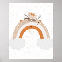 Nursery moderne scandi mignonne arc-en-ciel avec f