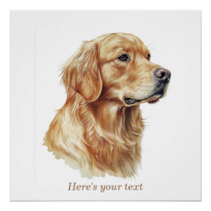 Poster Nursery Personnalisé Minimaliste Retriever Golden