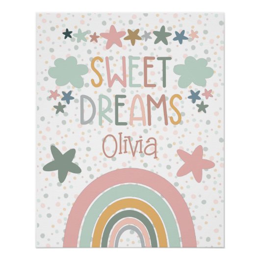 Poster Nursery Rainbow Boho Art (Devant)