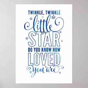 Poster NURSERY RHYME scintille, scintille petite étoile b