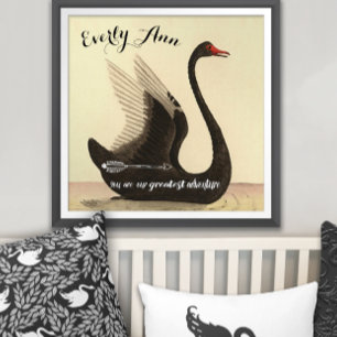 Poster Nursery Swan Baby Girl