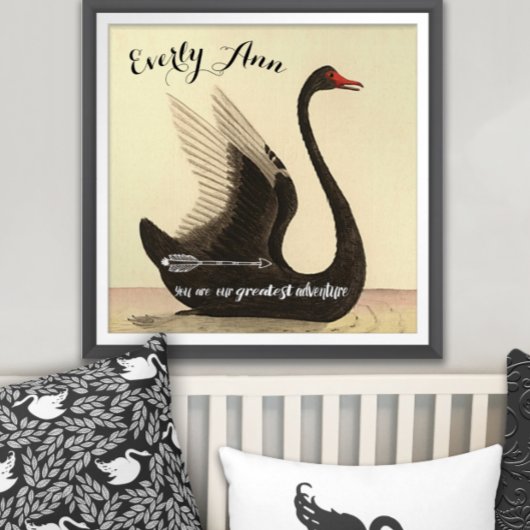 Poster Nursery Swan Baby Girl