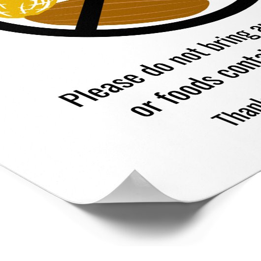 Poster Nut Free School Personalized Sign With Logo (Coin)