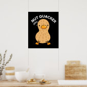 Poster Nut Quacker Funny Peanut Puns Dark BG (Cuisine)