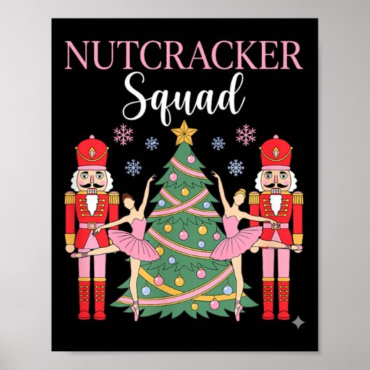 Poster Nutcracker Ballet Christmas Ballerina Nk Dance Squ (Devant)