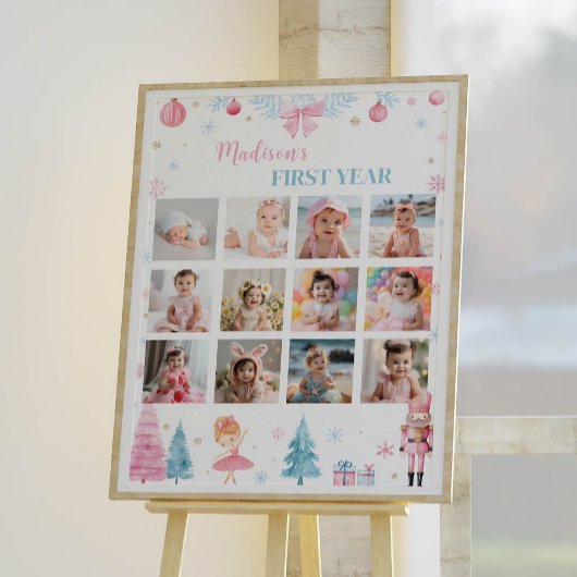 Poster Nutcracker Fairy Anniversaire Photo Milestone Post