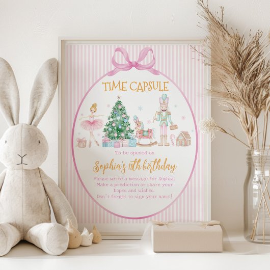 Poster Nutcracker Girl Birthday Time Capsule Sign