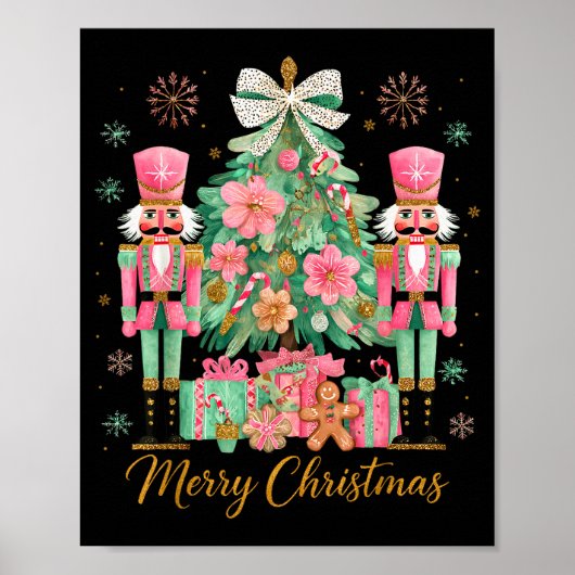 Poster Nutcracker Merry Christmas Tree Ballet Dance Women (Devant)