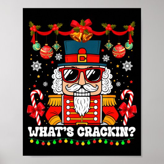 Poster Nutcracker What's Crackin Funny Christmas Men Wome (Devant)