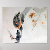 Poster Nuthatch Escalade Down a Tree, Watanabe Seitei (Devant)