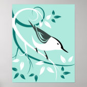 Poster Nuthatch Stylisé Bird Design (Devant)