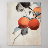 Poster Nuthatcher atop Persimmons by Ohara Koson Japanese (Devant)