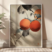 Poster Nuthatcher atop Persimmons by Ohara Koson Japanese