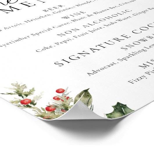 Poster Nutmeg Noel Noël Le Bar Boissons Menu (Coin)