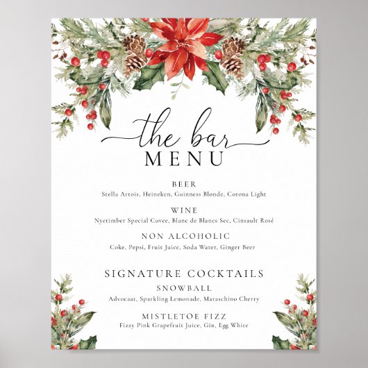 Poster Nutmeg Noel Noël Le Bar Boissons Menu (Devant)