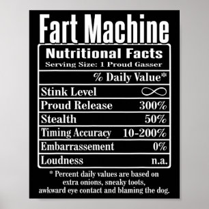 Poster Nutrion Facts Machine Papa plaisante Drôle Farny