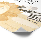 Poster Nyala Safari Animaux Premier anniversaire Jalon (Coin)