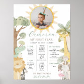 Poster Nyala Safari Animaux Premier anniversaire Jalon (Devant)