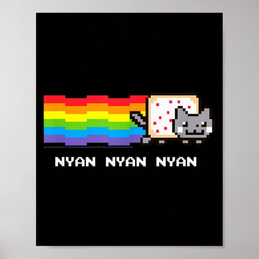 Poster Nyan Cat Nyan Nyan Nyan Rainbow Funny Internet Mem (Devant)