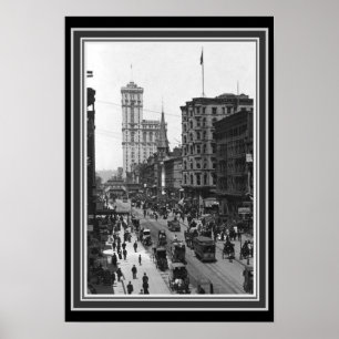 Poster NYC 1910 Vintage B&W Photo 13 x 19