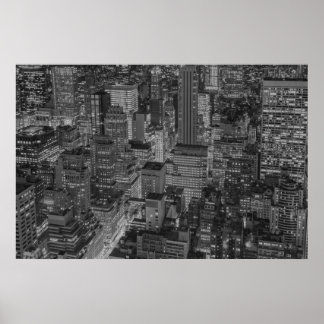 Poster NYC Black White New York City Skyline