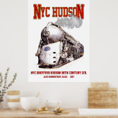 Poster NYC Dreyfuss Hudson Loco. 20th Century Limited (Cuisine)