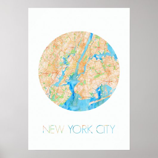 Poster NYC en aquarelle (Devant)