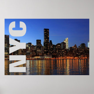 Poster NYC New York City Manhattan Nuit