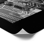 Poster NYC noir blanc rouge Vintage Manhattan (Coin)