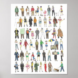 Poster NYC Personnes Citoyens de New York Citoyens Humain