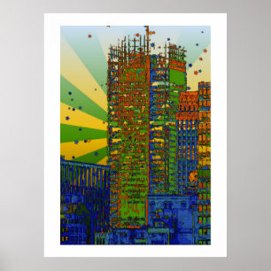 Poster NYC Skyline : Le bâtiment du New York Times