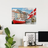Poster Nyhavn Copenhagen Danemark (Bureau à domicile)