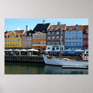 Poster Nyhavn Harbor, Copenhagen, Denmark