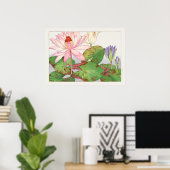 Poster Nymphaea Lotus #1, Rose, Lily Pad, Tanigami Konan, (Bureau à domicile)