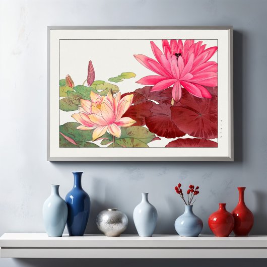 Poster Nymphaea lotus, Floral