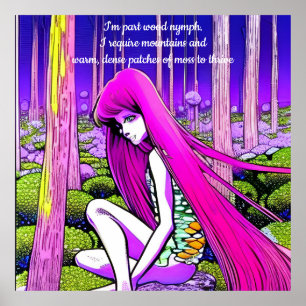 Poster Nymphe de bois. Modifier le texte ou supprimer