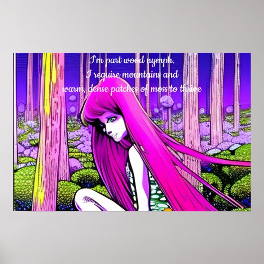 Poster Nymphe de bois. Modifier le texte ou supprimer (Devant)