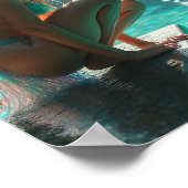 Poster Nymphe d'eau de Bikini près de la piscine (Coin)