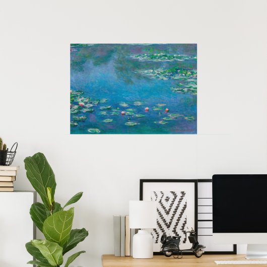 Poster Nymphéas - Nymphéas d'eau par Claude Monet (Bureau à domicile)