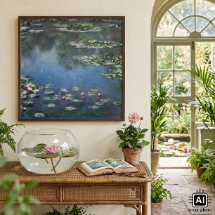 Poster Nymphéas par Claude Monet, Fleurs Vintage