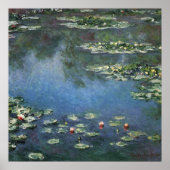 Poster Nymphéas par Claude Monet, Fleurs Vintage (Devant)