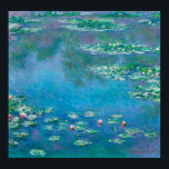 Poster Nymphes, Claude Monet<br><div class="desc">Water Lilies est une série d'environ 250 peintures à l'huile réalisées par l'impressionniste Claude Monet français. Les peintures représentent son jardin fleuri chez lui à Giverny, et ont été l'objet principal de sa production artistique pendant les trente dernières années de sa vie.</div>